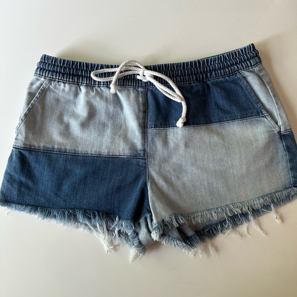 Aerie patchwork denim shorts size medium